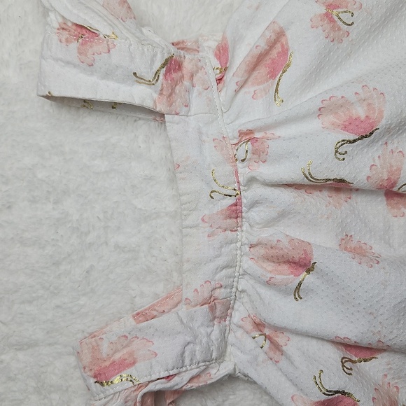 Catherine Malandrino Floral Pink and White Baby Dress Size 12 Months - Picture 4 of 6